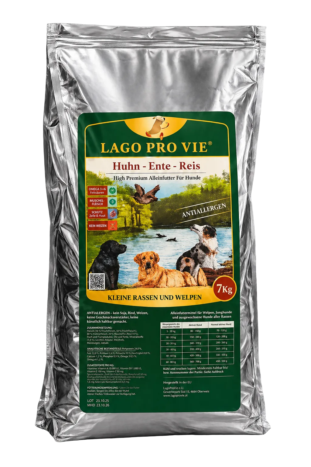 Lago Pro Vie® Premium Hundefutter – Für Welpen & Kleine Rassen | 7 kg