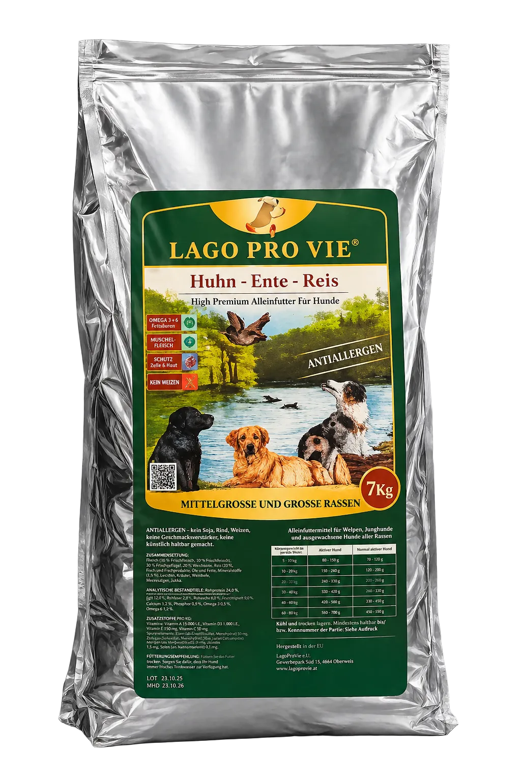 LAGO PRO VIE Premium Trockenfutter Hund mittelgroße große Rassen 7kg